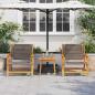 Preview: Gartenstühle mit Tisch 3er Set Grau Akazienholz
