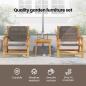 Preview: Gartenstühle mit Tisch 3er Set Grau Akazienholz