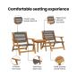 Preview: Gartenstühle mit Tisch 3er Set Grau Akazienholz