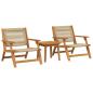 Preview: Gartenstuhl mit Tisch 3-teilig Beige Akazienholz