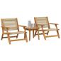 Preview: Gartenstuhl mit Tisch 3-teilig Beige Akazienholz