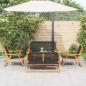 Preview: Gartenset mit 5 Stühlen und Tisch in Schwarz aus massivem Akazienholz