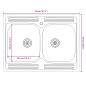 Preview: Küchenschrank ""Kalmar"" mit Doppelwaschbecken Brauner Eichenholzwerkstoff