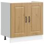 Preview: Küchenschrank ""Kalmar"" mit doppelten Becken aus Artisan Eichenholz, engineered wood