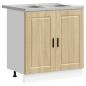 Preview: Waschbecken-Unterschrank ""Porto"" mit Waschbecken Sonoma Eiche 80x46x84,5 cm aus Holzwerkstoff