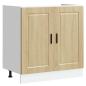 Preview: Waschbecken-Unterschrank ""Porto"" mit Waschbecken Sonoma Eiche 80x46x84,5 cm aus Holzwerkstoff