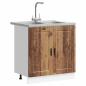 Preview: Unterschrank ""Porto"" mit Waschbecken Altes Holz 80x46x84,5 cm Ingenieurholz