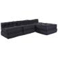 Preview: ARDEBO.de - Modular Pouffes 4er Set in Anthrazit aus Stoff