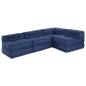 Preview: ARDEBO.de - Modulare Poufs - 4er Set aus Indigo Stoff