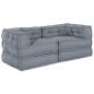Preview: ARDEBO.de - Modulare Poufs 2er Set Grauer Stoff