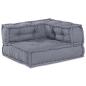Preview: Modulare Poufs 2er Set Grauer Stoff