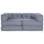 Preview: Modulare Poufs 2er Set Grauer Stoff