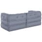 Preview: Modulare Poufs 2er Set Grauer Stoff