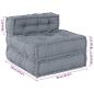 Preview: 3-Sitzer Modular Pouffe Sofa Umwandelbar Graues Gewebe
