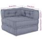 Preview: 3-Sitzer Modular Pouffe Sofa Umwandelbar Graues Gewebe