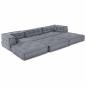 Preview: 3-Sitzer Modular Pouffe Sofa Umwandelbar Graues Gewebe