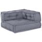 Preview: 4-Sitzer Modular Pouffe Sofa Umwandelbar Graue Stoff