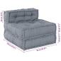 Preview: 4-Sitzer Modular Pouffe Sofa Umwandelbar Graue Stoff