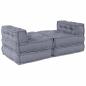 Preview: 4-Sitzer Modular Pouffe Sofa Umwandelbar Graue Stoff