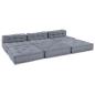 Preview: 4-Sitzer Modularer Pouffe Sofa Umwandelbar Graue Stoff