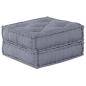 Preview: 2-Sitzer Modular Pouffe Sofa Umwandelbar Graues Gewebe