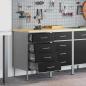 Preview: ARDEBO.de - Werkbank 2er Set Schwarz und Grau aus Holzwerkstoff und Stahl