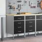 Preview: Werkbank 2er Set Schwarz und Grau aus Holzwerkstoff und Stahl