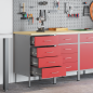 Preview: Werkbank mit Schubladen 2 pcs Rot und Grau 100 x 55 x 85 cm