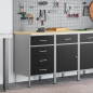 Preview: Werkbank mit Schubladen 2 pcs Schwarz und Grau 100 x 55 x 85 cm