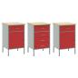 Preview: Werkbank mit Schubladen 3 Stk. Rot und Grau 150 x 55 x 85 cm