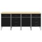 Preview: Werkbank mit Speicher 4 Stk. Schwarz und Grau 200 x 55 x 85 cm