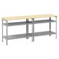 Preview: Werkbank-Set mit Regal 2 pcs Beige und Grau 200 x 55 x 85 cm
