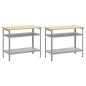 Preview: Werkbank-Set mit Regal 2 pcs Beige und Grau 200 x 55 x 85 cm