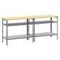 Preview: Werkbank-Set mit Regal 2 pcs Beige und Grau 200 x 55 x 85 cm