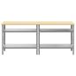 Preview: Werkbank-Set mit Regal 2 pcs Beige und Grau 200 x 55 x 85 cm