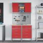 Preview: Arbeitsschrankset mit Schubladen mit Regal 5 stk. Rot