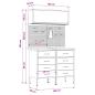 Preview: Arbeitsschrankset mit Schubladen mit Regal 5 stk. Rot
