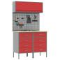 Preview: Arbeitsschrankset mit Schubladen mit Regal 5 stk. Rot