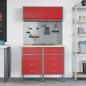 Preview: Arbeitsschrankset mit Schubladen mit Regal 5 stk. Rot