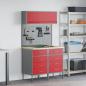 Preview: Arbeitsschrankset mit Schubladen mit Regal 5 stk. Rot