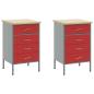 Preview: Arbeitsschrankset mit Schubladen mit Regal 5 stk. Rot