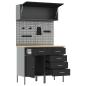 Preview: Arbeitsschrankset mit Schubladen mit Regal 5 stk. Schwarz
