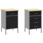 Preview: Arbeitsschrankset mit Schubladen mit Regal 5 stk. Schwarz