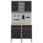 Preview: Arbeitsschrankset mit Schubladen mit Regal 5 stk. Schwarz