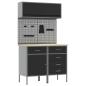 Preview: Arbeitsschrankset mit Schubladen mit Regal 5 stk. Schwarz