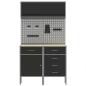 Preview: Arbeitsschrankset mit Schubladen mit Regal 5 stk. Schwarz