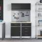 Preview: Arbeitsschrankset mit Schubladen mit Regal 5 stk. Schwarz