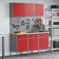 Preview: ARDEBO.de - 8-teiliges Werkbank-Set Rot Stahl