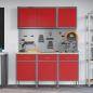 Preview: 8-teiliges Werkbank-Set Rot Stahl