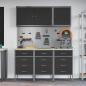 Preview: 8-teiliges Werkbank-Set aus schwarzem Stahl